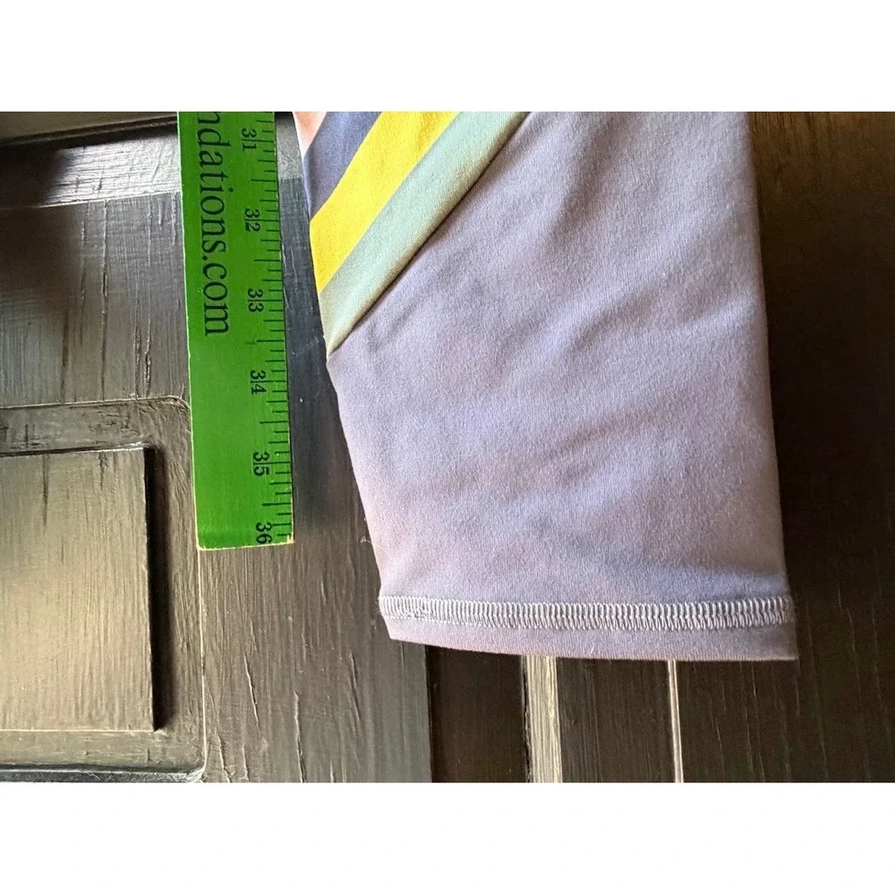 Boden Women Jessica Active Leggings Grey Rainbow Stripe Active Size US 10 New